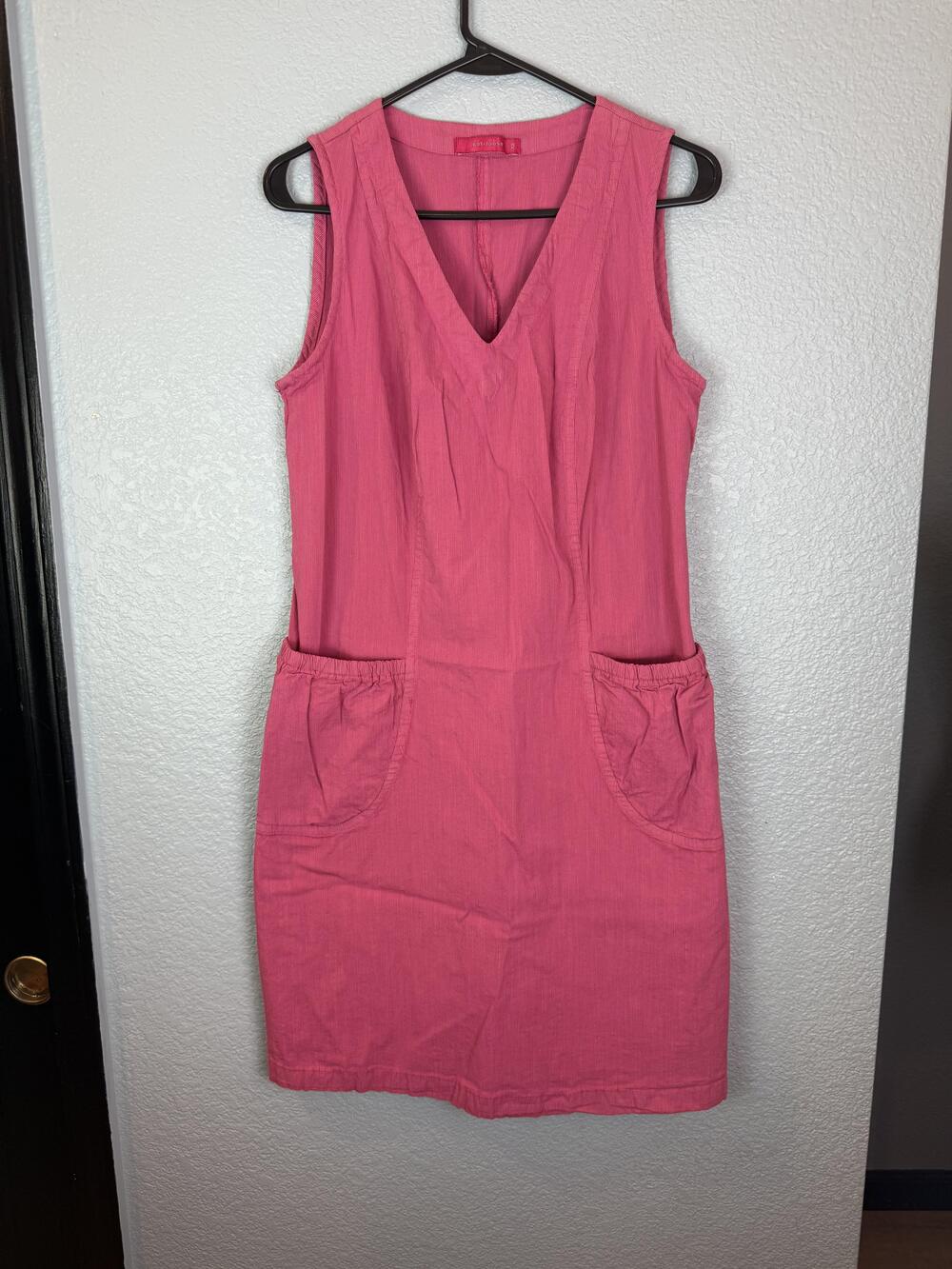 Cut Loose Dress Womens XS Sleeveless V Neck Pockets Made in USA Cotton Blend